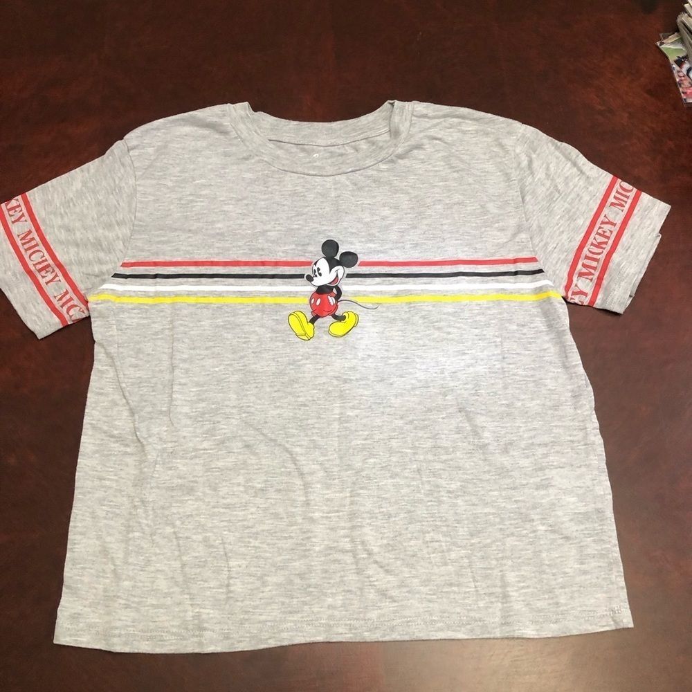 JUNIORS Mickey Mouse Cropped Tee Medium 7-9 T255